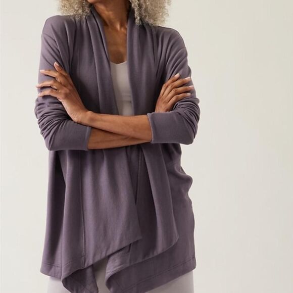 Athleta Sweaters - Athleta Women Blue purple open drape front cardigan | Medium | Cozy loungewear